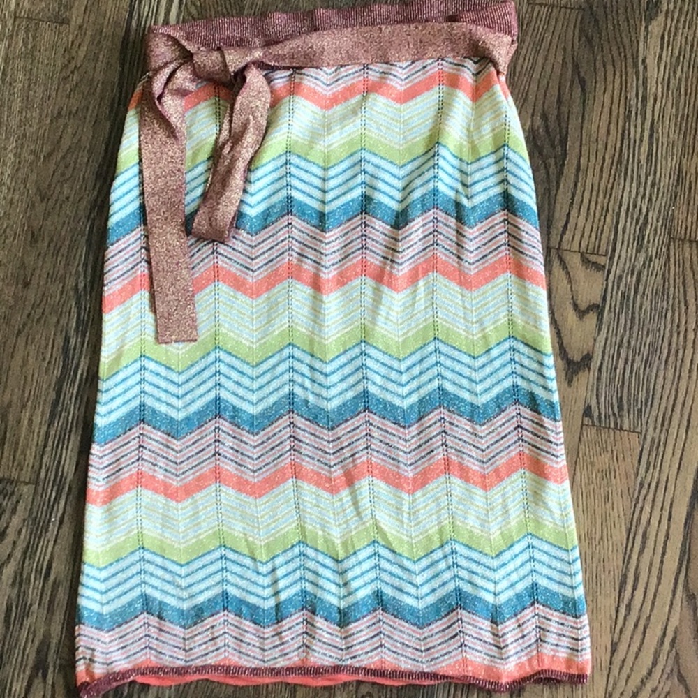 EUC Y.a.r.n.s. Missoni-like glitter knit skirt